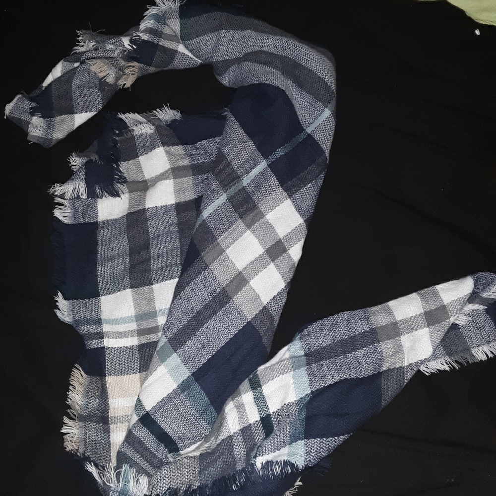 Blue plaid scarf from Francesca's